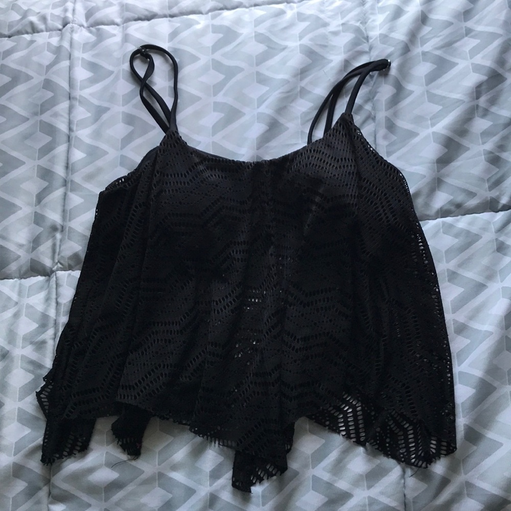 bikini top with lace flounce